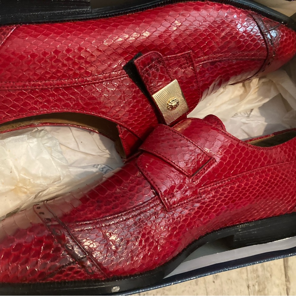 Giorgio Brutini Red Snakeskin Oxfords